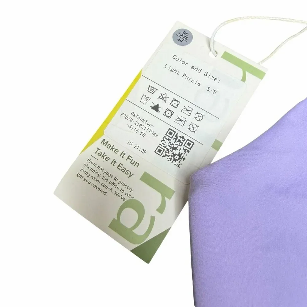 NEW Halara Girls Light Purple Active Tank Top Built-In Bra Size S/8